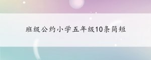 班級公約小學五年級10條簡短