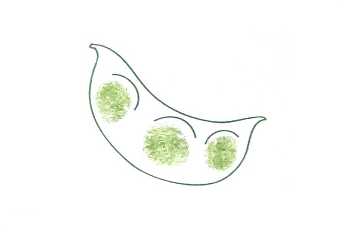 豌豆莢手指畫畫法