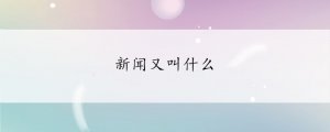 新聞又叫什么