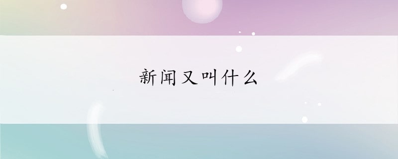 新聞又叫什么