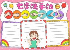 七步洗手法手抄報