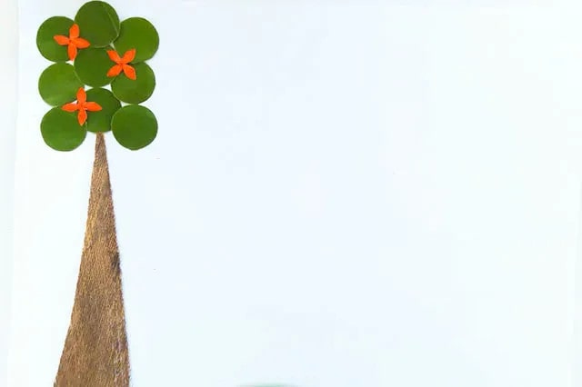 兒童樹(shù)葉粘貼畫(huà)大自然風(fēng)景畫(huà)