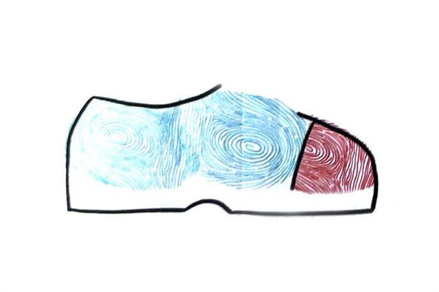 如何用手指印畫鞋子
