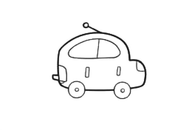 可愛的小汽車簡筆畫怎么畫圖片