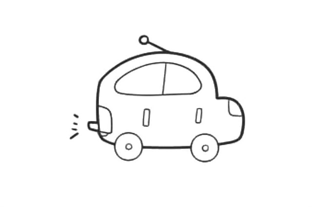 可愛的小汽車簡筆畫怎么畫圖片