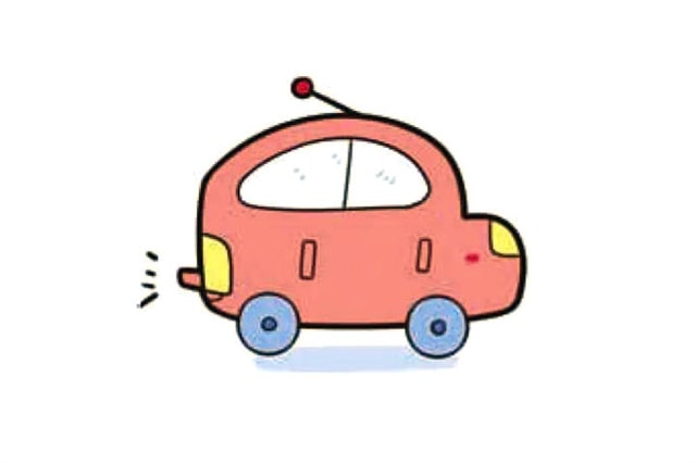 可愛的小汽車簡筆畫怎么畫圖片
