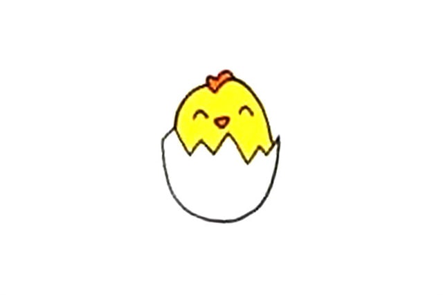 破殼的小雞簡(jiǎn)筆畫