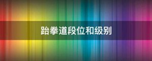 跆拳道段位和級別