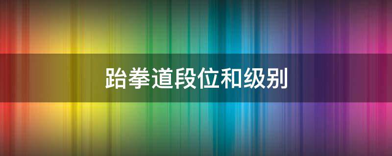 跆拳道段位和級別