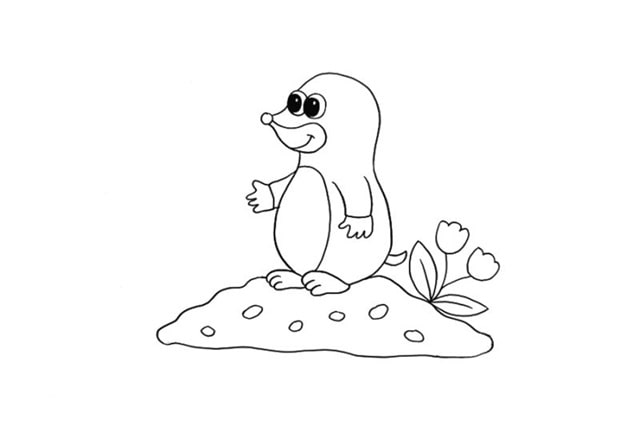 鼴鼠簡(jiǎn)筆畫怎么畫