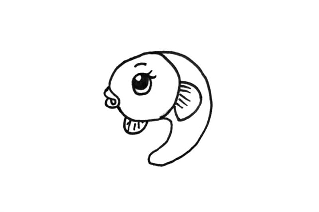 漂亮的小魚簡筆畫步驟圖片