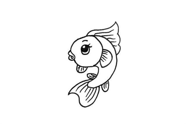 漂亮的小魚簡筆畫步驟圖片