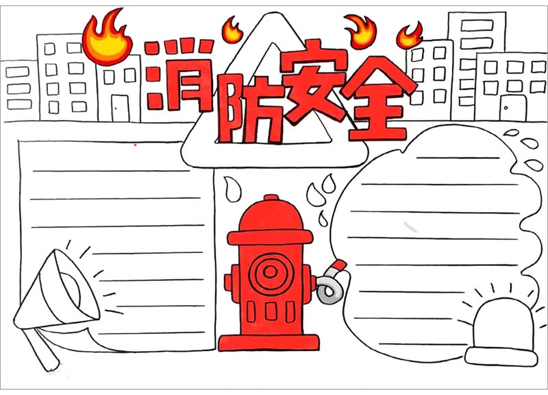 消防安全手抄報圖片怎么畫
