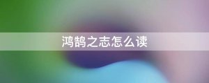鴻鵠之志怎么讀拼音