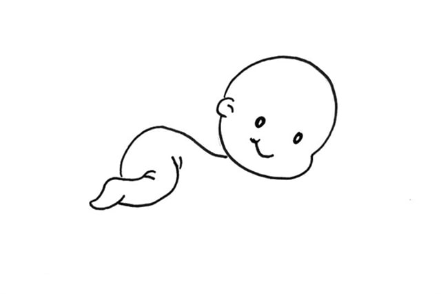 可愛的嬰兒簡(jiǎn)筆畫怎么畫圖片
