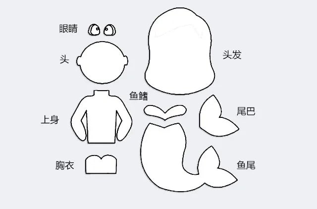 兒童剪紙美人魚教程