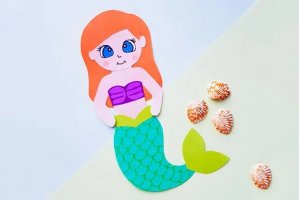 兒童剪紙美人魚教程