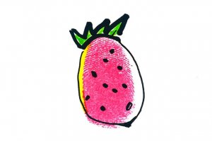 超簡(jiǎn)單草莓手指畫(huà)畫(huà)法
