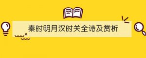 秦時(shí)明月漢時(shí)關(guān)全詩及賞析