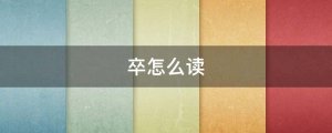 卒怎么讀拼音