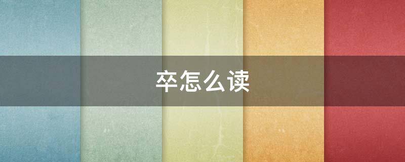 卒怎么讀拼音