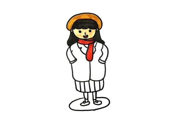 冬天漂亮小女孩簡(jiǎn)筆畫(huà)畫(huà)法步驟