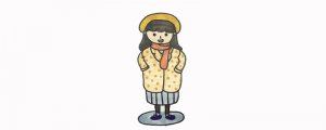 冬天漂亮小女孩簡筆畫畫法步驟