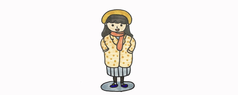 冬天漂亮小女孩簡(jiǎn)筆畫(huà)畫(huà)法步驟