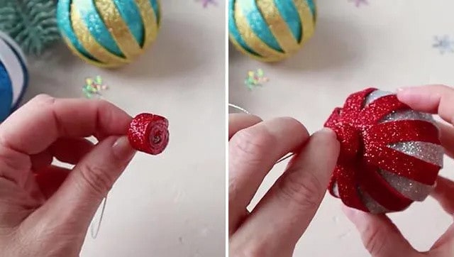 新年手工制作雙色閃光燈籠掛飾