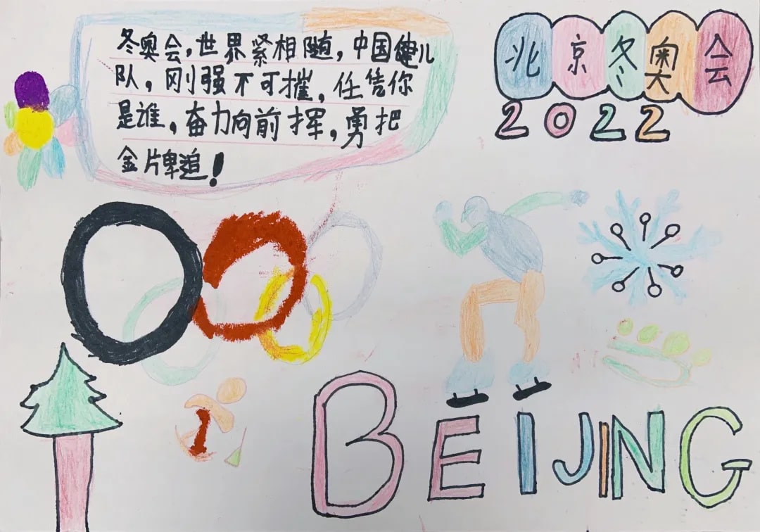 2022年北京冬奧會手抄報繪畫圖片