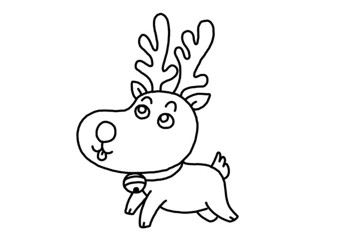 圣誕麋鹿簡(jiǎn)筆畫怎么畫圖片