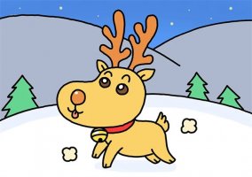 圣誕麋鹿簡筆畫怎么畫圖片