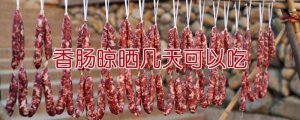 香腸晾曬幾天可以吃