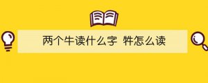 兩個牛讀什么字 牪怎么讀