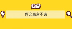 何充直言不諱