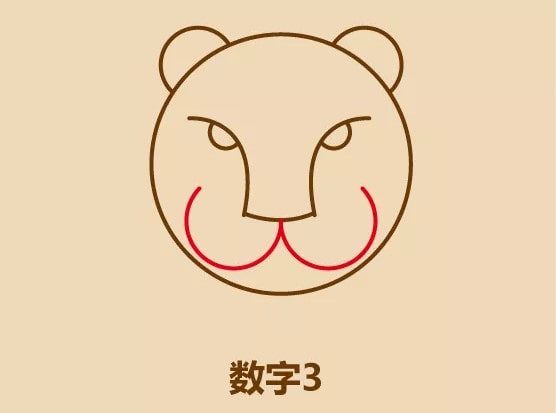 幾筆畫出老虎頭簡筆畫