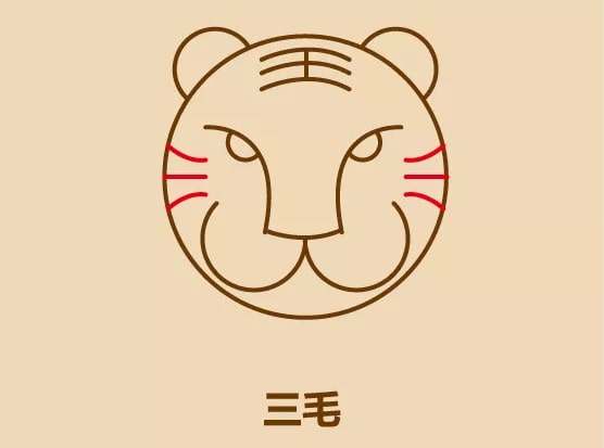 幾筆畫出老虎頭簡筆畫