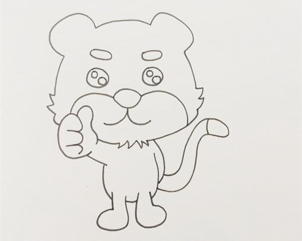 豎大拇指的老虎簡(jiǎn)筆畫(huà)怎么畫(huà)