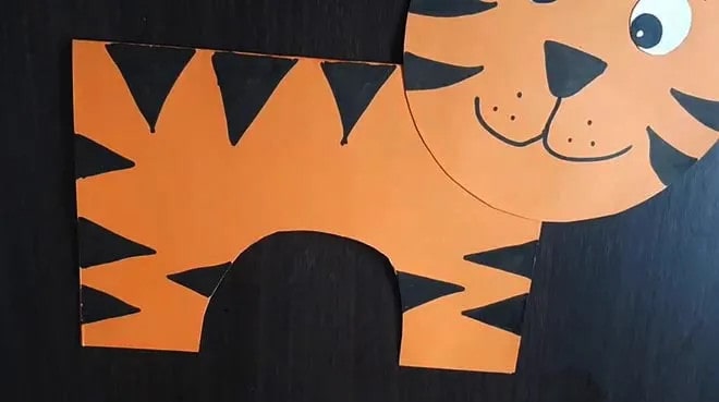簡(jiǎn)單剪紙貼畫小老虎