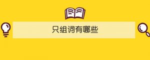 只組詞有哪些