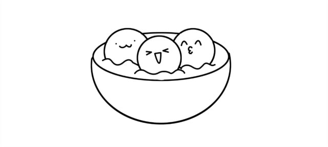 一碗湯圓簡(jiǎn)筆畫(huà)怎么畫(huà)圖片