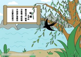詠柳古詩(shī)配畫