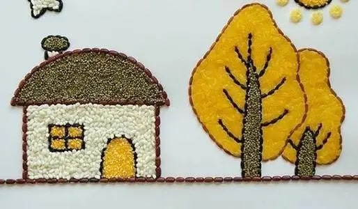 臘八豆子粘貼畫作品欣賞