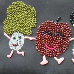 臘八豆子粘貼畫作品欣賞