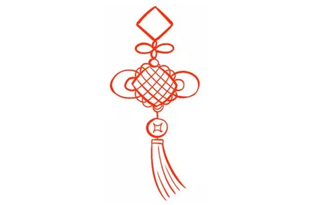 中國結(jié)簡筆畫怎么畫教程圖片