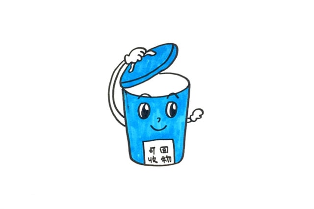 可回收分類垃圾桶簡筆畫怎么畫