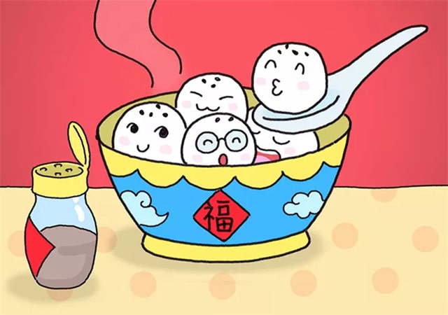一碗湯圓簡筆畫步驟圖片