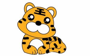 虎年畫可愛的老虎簡筆畫教程圖片