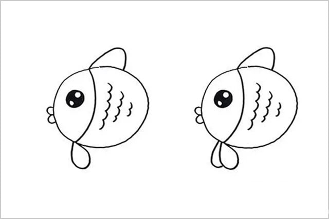 兒童簡筆畫圖片小魚簡單