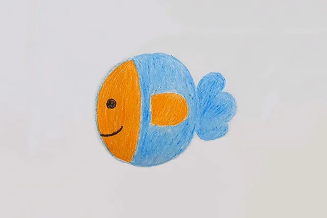 兒童簡筆畫圖片小魚簡單
